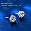 925 Silver Needle Crown Earrings(50 Points Mosan Diamond White Gold)