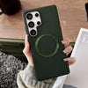 For Samsung Galaxy S25 Ultra 5G CD Magsafe Magnetic Litchi Texture Phone Case(Green)