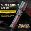 White Laser Wick LCD Digital Display Strong Light Rechargeable Portable LED Flashlight