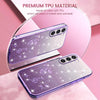 For Samsung Galaxy S23+ 5G Gradient Glitter Flower All-inclusive Phone Case(Purple)