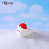 10pcs Christmas Cute Micro Landscape DIY Decorations Snowy Desktop Ornament, Style: No.6 Puffy Bear