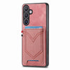 For Samsung Galaxy S25 5G Denim Texture Leather Skin Phone Case with Card Slot(Pink)