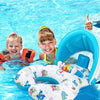 Water Fun Children Sunshade Beige Marine Fish Pattern Swimming Circle Yacht, Size: 100*70cm