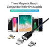 M11 3 in 1 5A USB to 8 Pin + Micro USB + USB-C / Type-C Nylon Braided Magnetic Data Cable, Cable Length: 2m (Black)