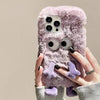 For iPhone 14 Plus Cute Plush Squint Monster TPU Phone Case(Purple)