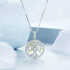 S925 Sterling Silver Zircon Gold Plated Tree Of Life Necklace(BSN371)