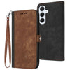 For Samsung Galaxy A56 5G Side Buckle Double Fold Hand Strap Leather Phone Case(Brown)