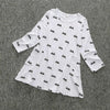 Spring and Autumn Girls Cartoon Mouse Pattern Long Sleeve Dress, Kid Size:90cm(Grey)