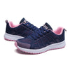 Mesh Breathable Flat Sneakers Running Shoes Casual Shoes for Women, Size:40(Blue Pink)