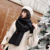 Winter Students All-Match Knitting Thickening Warm Small Fresh Scarf, Size:210 x 40cm(Black)