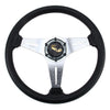 35cm PU Racing Sport Hand Wheel Car Modified Steering Wheel(Silver)
