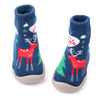 D2293 Children Cartoon Christmas Floor Socks Non-slip Shoes, Size: 24-25(Blue Elk)