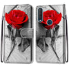 For Alcatel 1SE (2020) Coloured Drawing Cross Texture Horizontal Flip PU Leather Case with Holder & Card Slots & Wallet & Lanyard(Wood Red Rose)