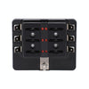 1 in 6 Out Fuse Box PC Terminal Block Fuse Holder Kits with LED Warning Indicator for Auto Car Truck Boat