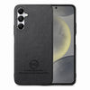 For Samsung Galaxy S24+ 5G Twill Fabric Leather Skin Back Phone Case(Black)