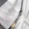 Robes  Elegant Sleepwear Sexy Lace Women Dressing Kimono Silk Bath Robe, Size:L(White)