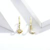 Sterling Silver Star Moon Earrings S925 Zircon Earrings