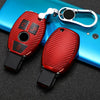 For Mercedes-Benz C-Class 3-button B Version Car TPU Key Protective Cover Key Case with Key Ring (Red)