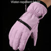 Winter Padded Ski Finger Gloves Outdoor Windproof Warm Sports Gloves, Size: S(Pink)