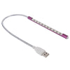 Portable Touch Switch  USB LED Light, 10-LED, 1W, White Light(Purple)