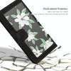 For iPhone 11 Pro Floral Pattern Leather Phone Case with Lanyard(Black)