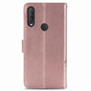 For  Alcatel 1S (2020) Four-leaf Clasp Embossed Buckle Mobile Phone Protection Leather Case with Lanyard & Card Slot & Wallet & Holder Function(Rose Gold)