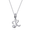 S925 Sterling Silver 26 English Letter Pendant DIY Bracelet Necklace Accessories, Style:K