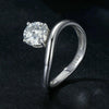 S925 Sterling Silver Platinum Plated 1 Carat Moissanite Engagement Ring(No.8)