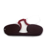 Clip-nose Reading Glasses Portable Reading Mirror No Mirror Leg Glasses, Degree: +300(Brown)