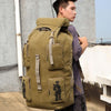 Canvas Shoulder Bag Large Capacity Outdoor Travel Bag Breathable Wearable Casual Backpack(Coffee)