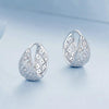 S925 Sterling Silver Platinum Zircon Vintage Lace Pattern Hollow Earrings(BSE1035)