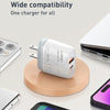 LDNIO Q229 QC3.0 / PD20W USB + Type-C Fast Charger with 1m USB to 8 Pin Cable, Plug Type:UK Plug(White)
