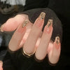 24pcs/box Handmade Nail Glitter Nail Jelly Glue Finished Patch, Color: BY25(Wear Tool Bag)