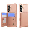 For Samsung Galaxy A55 5G Horizontal Flip Card Bag Holder Leather Phone Case(Rose Gold)