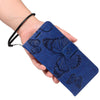 For Samsung Galaxy A06 4G / 5G 3D Butterfly Embossed Pattern Flip Leather Phone Case(Blue)