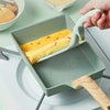 Tamagoyaki Mini Nonstick Pan Flat-Bottomed Breakfast Pan, Style:Long-shaped(Green)