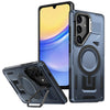 For Samsung Galaxy A15 Shield Hollow Frame Holder MagSafe Phone Case(Navy Blue)