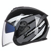 GXT Electric Vehicle Four Seasons Sun Protection & Windshield Double Lens Helmet, Size: M(Bright Black Gray)