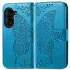 For Asus Zenfone 10 Butterfly Love Flower Embossed Leather Phone Case(Blue)