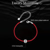 S925 Sterling Silver Braided Lucky Red Rope Moissanite Bracelet(MSB014)