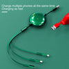 WK WDC-124 3A 3 In 1 8 Pin + Type-C / USB-C + Micro USB Bona Series Telescopic Charging Data Cable, Length: 1.5m (Green)