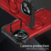 For iPhone 13 Lens Holder MagSafe Phone Case(Red)