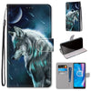 For Alcatel 1SE 2020 Coloured Drawing Cross Texture Horizontal Flip PU Leather Case with Holder & Card Slots & Wallet & Lanyard(Contemplative Wolf)