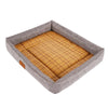 Cooling Pet Mat, Breathable Linen & Rattan, Grey 50x40cm