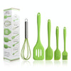 5 In 1 Pot Spatula Silicone Spatula Egg Beater Cooking Baking Tool Set(Green)