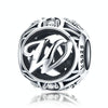 S925 Sterling Silver 26 English Letter Beads DIY Bracelet Necklace Accessories, Style:W