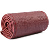 38cm Four-season Embossed Cowhide Hand-sewn Steering Wheel Cover(Wine Red)