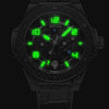 BAOGELA 2001 Luminous Calendar Leather Strap Mechanical Watch For Men(Black Silver)