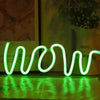 WOW Shape LED Neon Light Wall Hanging Bar Atmosphere Lights(Green Light)