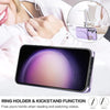For Samsung Galaxy S25+ 5G Ring Holder Card Bag Skin Feel Phone Case(Purple)